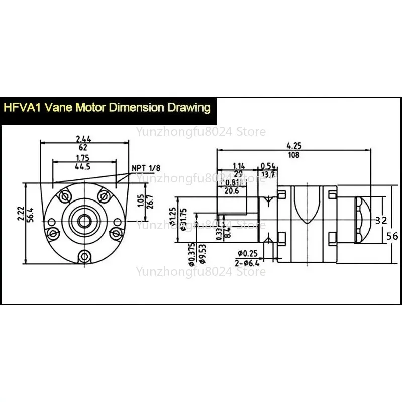 

HFV1 Blade Type Air Motor, Vane Motor, Explosion-Proof Pneumatic Motor, Forward and Reverse Air Tools