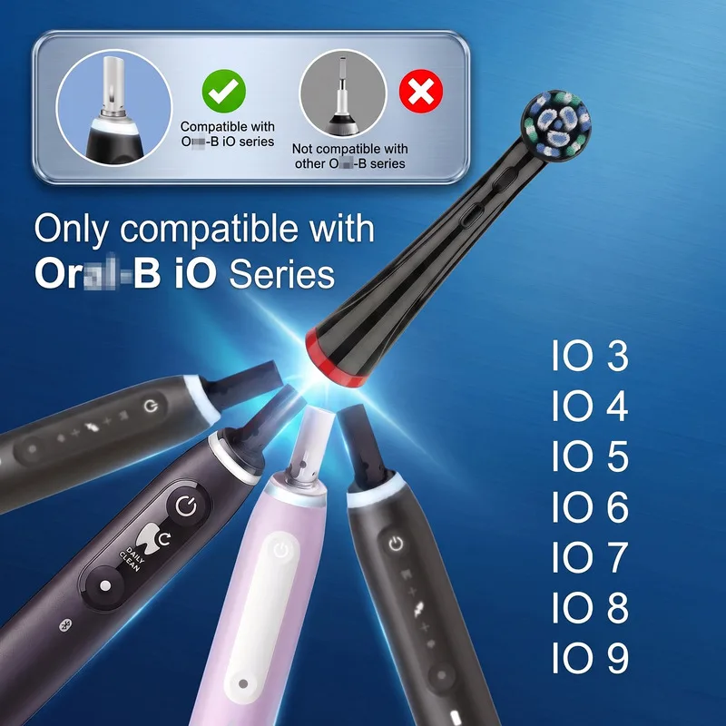 Replacement Brush Heads Compatible with OLB IO 2 3 4 5 6 7 7G 8 9 10 Electric Toothbrush Soft Bristle Refills 4/8Pcs