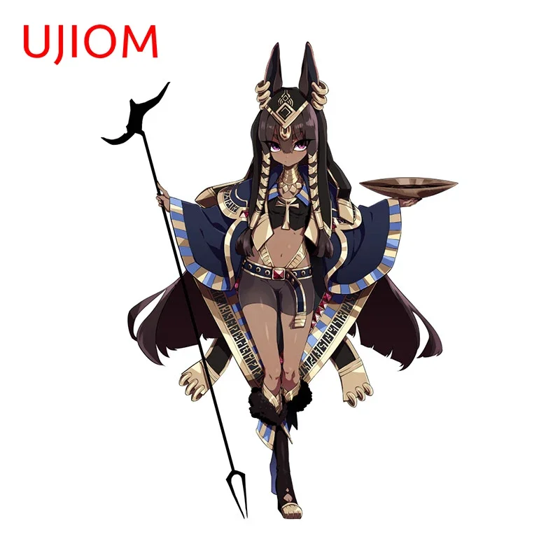 UJIOM 13cm Furry Anubis Girl Funny Wall Stickers Creative Bedroom Vinyl Applique Scratch Resistant House Decoration