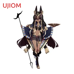 UJIOM 13cm Furry Anubis Girl Funny Wall Stickers Creative Bedroom Vinyl Applique Scratch Resistant House Decoration