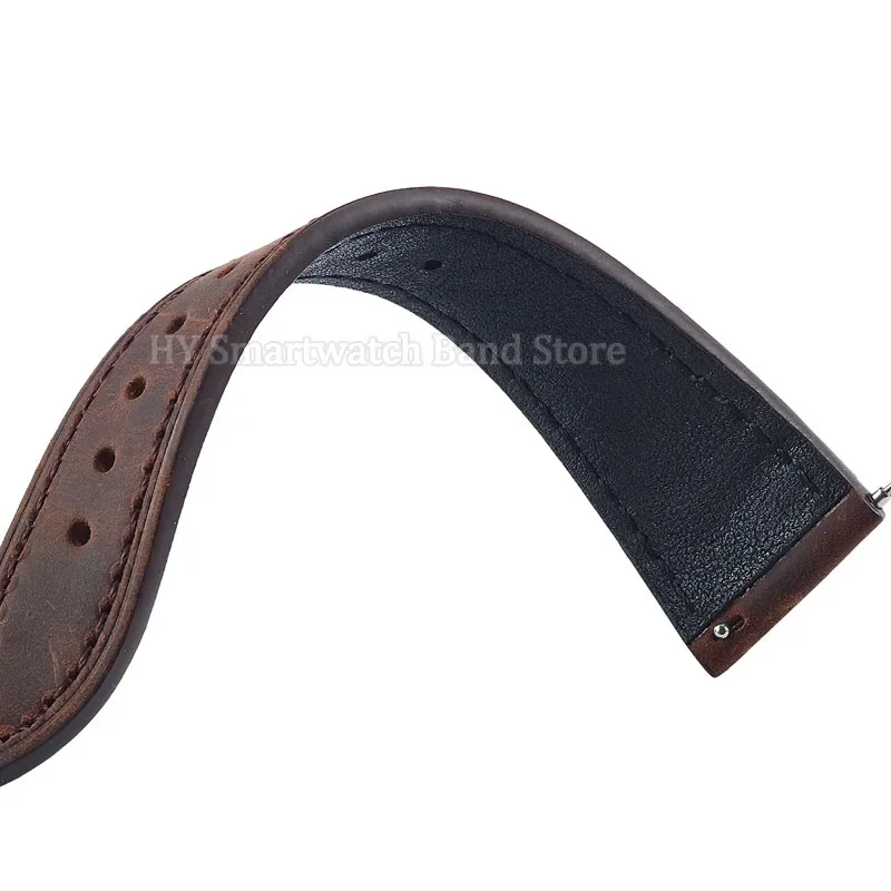 خمر حزام ساعة جلدية 18 مللي متر 19 مللي متر 20 مللي متر 22 مللي متر 24 مللي متر ل رولكس لهواوي GT4/3 جلد البقر الإفراج السريع سوار للطي مشبك