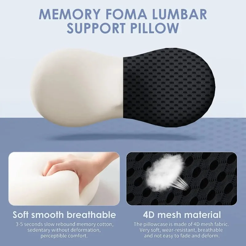 Lendenkissen Ergonomisches Memory-Schaum-Lendenkissen Atmungsaktives Rückenkissen für Bürostühle und Autositze – Detail 15