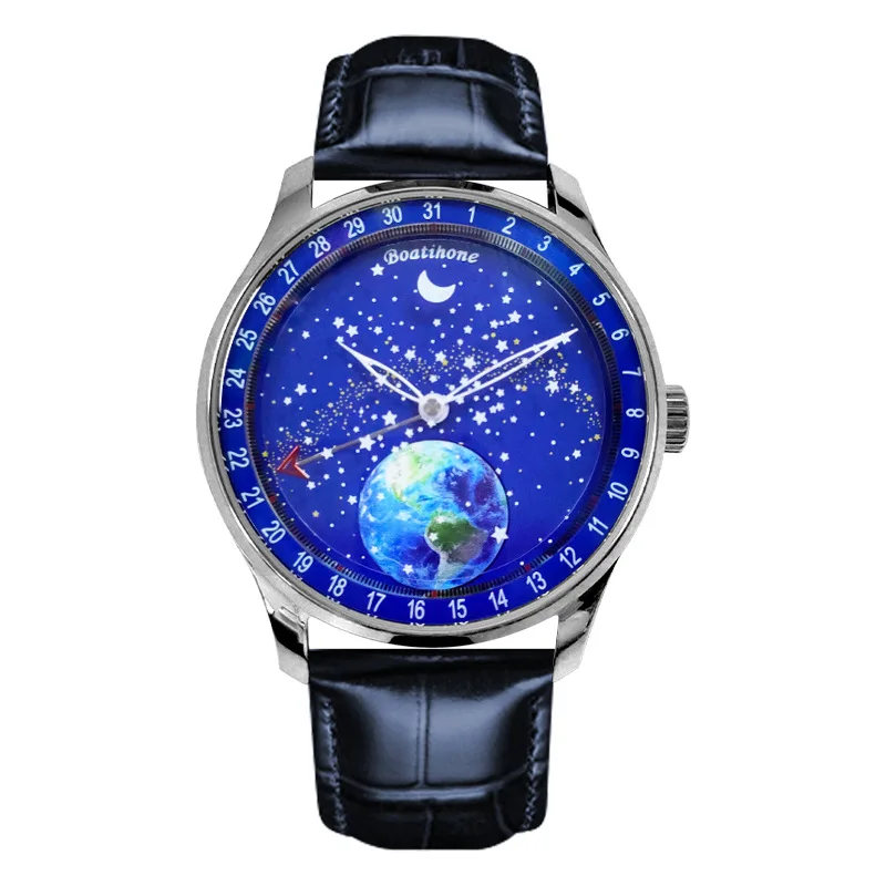 High end Starry Sky Stainless Steel Fully Automatic Mechanical Watch for Men, Night Light Mechanical Watch A004