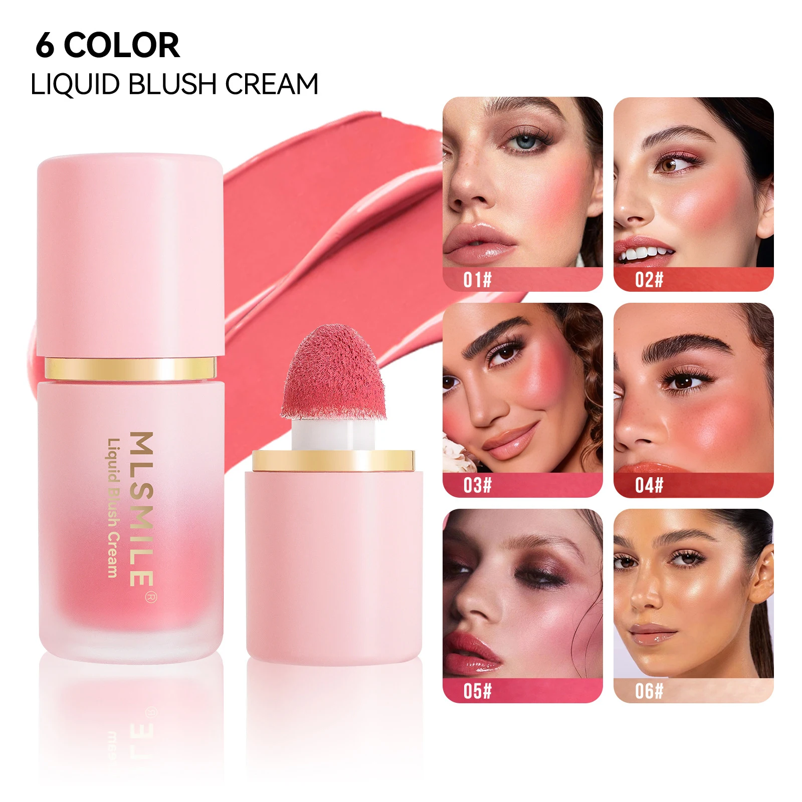 أحمر الخدود السائل المرطب طويل الأمد لون الوجه ماكياج طبيعي واضح الخد روج لامع متعدد الأغراض الشفاه أحمر الخدود مستحضرات التجميل #1