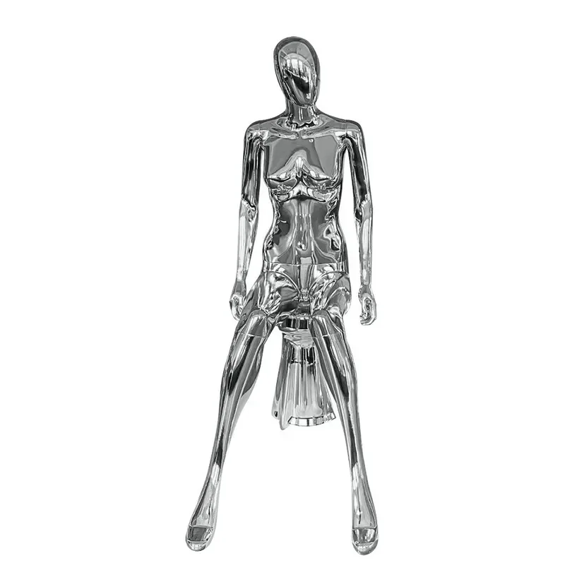 Gold Full Body Sitting Female Mannequin Window Display Stand Props for Women Clothing Store Decoration Factory Direct Sales