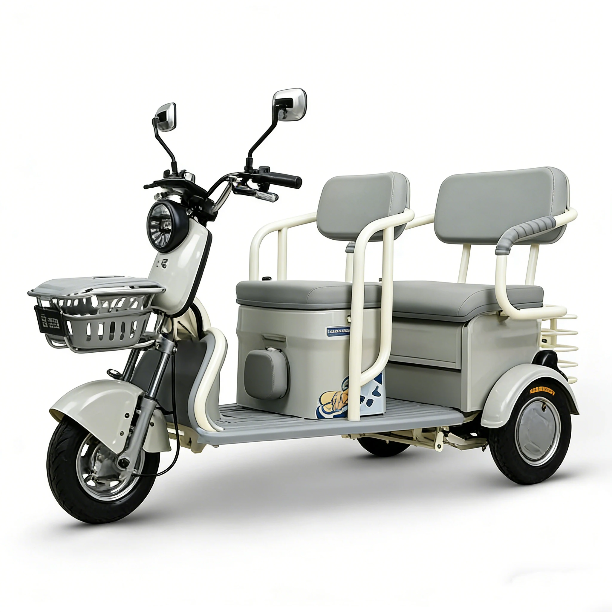 Heavy Duty Electric Tricycle with High Power Battery Enhanced Suspension for Passenger Use Open Body 50-70Km/h 70-90km Range