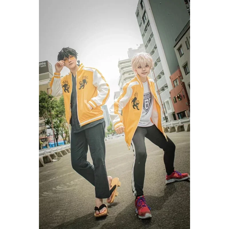 Anime Wind Breaker Choji Tomiyama Cosplay Jacket Embroidery Wigs Halloween Party Cosplay Costumes LOGO Sewing Outcoat