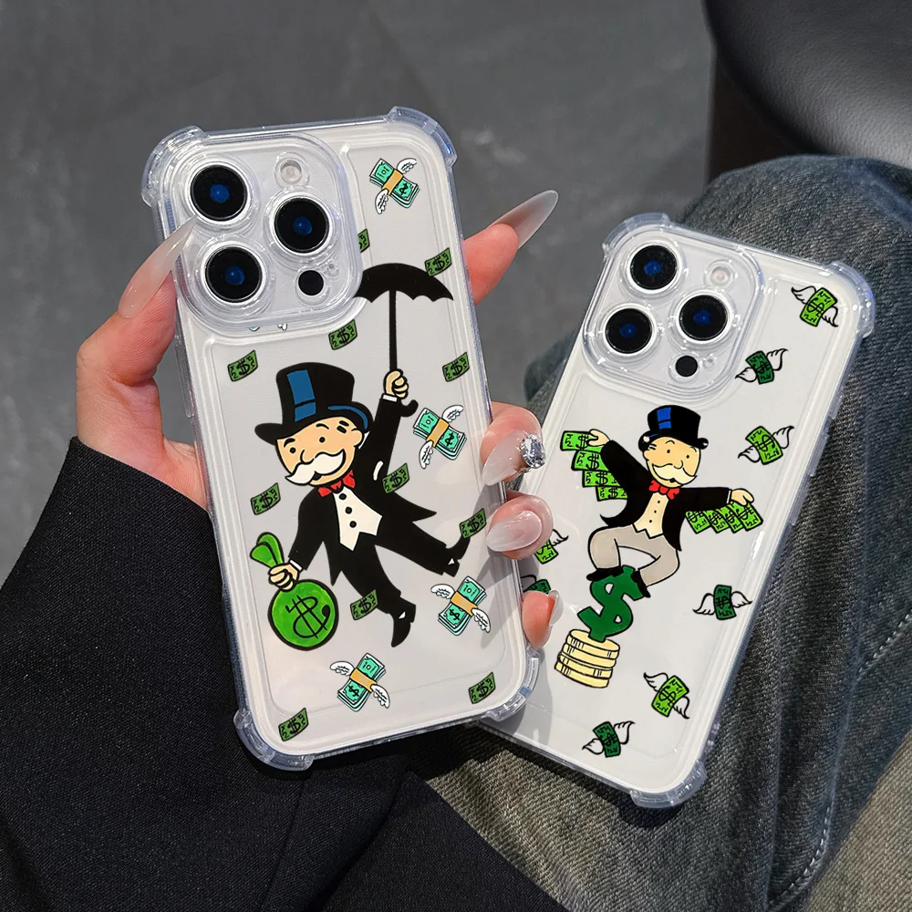 Cartoon Dollar Money Monopolys Phone Case For vivo V40 V30 V29 V27 V25 V23 Y02 Y50 Y76 Y38 Y28 Y78 Y36 Y27 Y35 Pro 4G 5G Cover