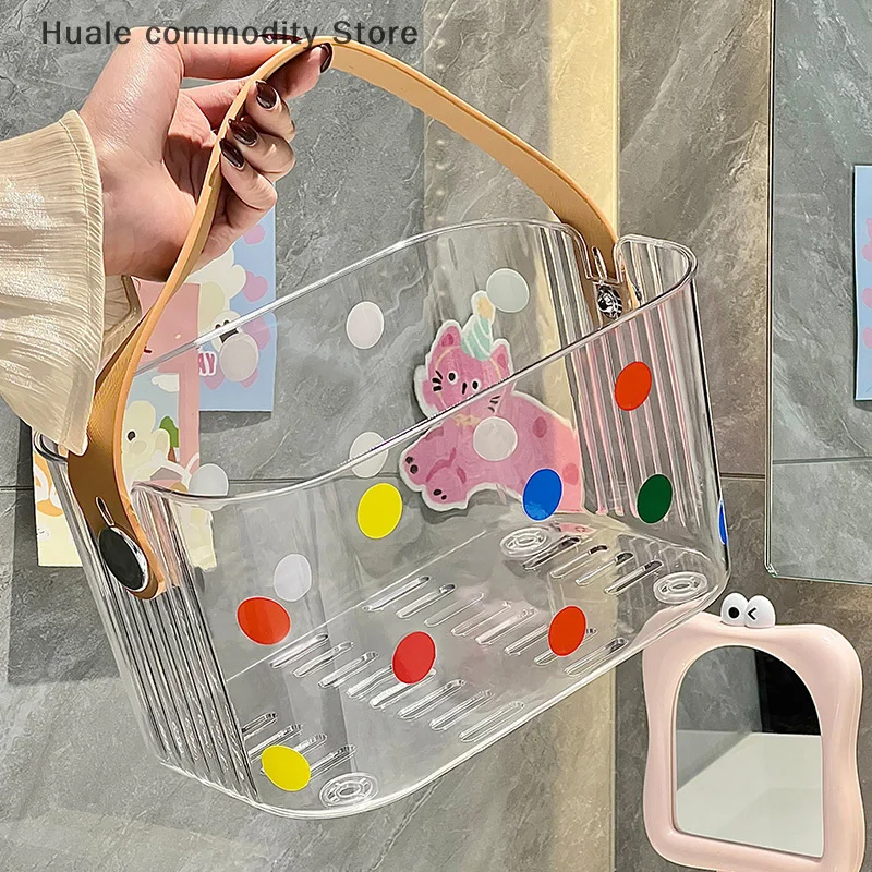 Cosmetische organisator Cosmetische vitrine Cosmetische displayplank Draagbare doucheemmermand met handvat Plastic opbergmand