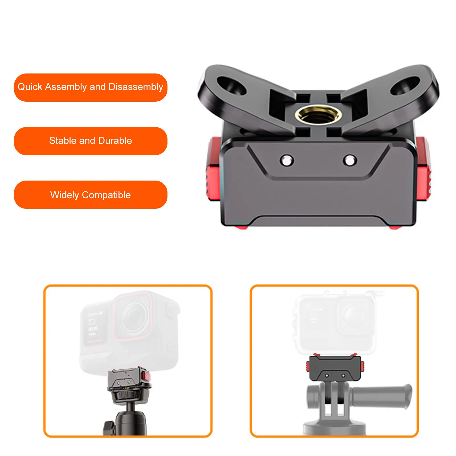 Tripé de câmera dobrável extensível, cabeça esférica de 360 graus, bastão de selfie com suporte magnético para câmera para Insta360 Ace Pro/Ace Pro 2