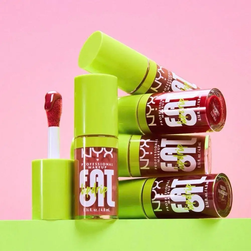 ملمع شفاه بمرآة تشبه الماء مكون من 8 ألوان من FatOil يرطب يدوم طويلاً ويصلح الشفاه التالفة ويخلق مظهر الشفاه الممتلئ واللامع