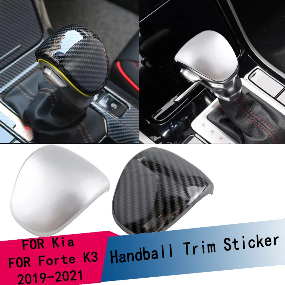 1 Stück/Set ABS Carbon-Optik Auto-Schaltknauf-Abdeckung Zierleiste Aufkleber für Kia Forte K3 2019 2020 2021 AT Innenausstattung Zubehör