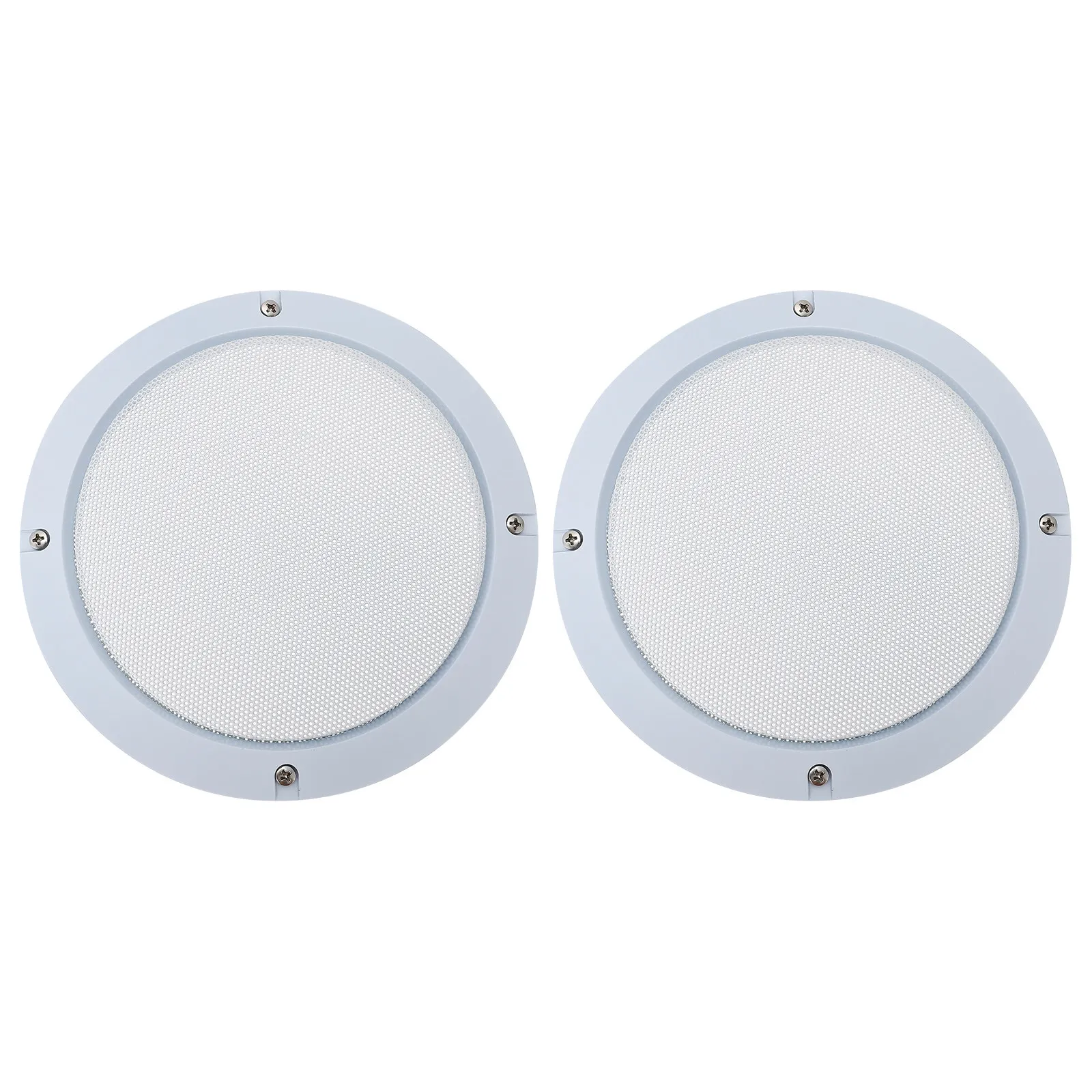 

2Pcs Steel Speaker Protector Cover with ABS Frame Protective Grill Mesh Horn Guard for DIY Audio Car Speakers White