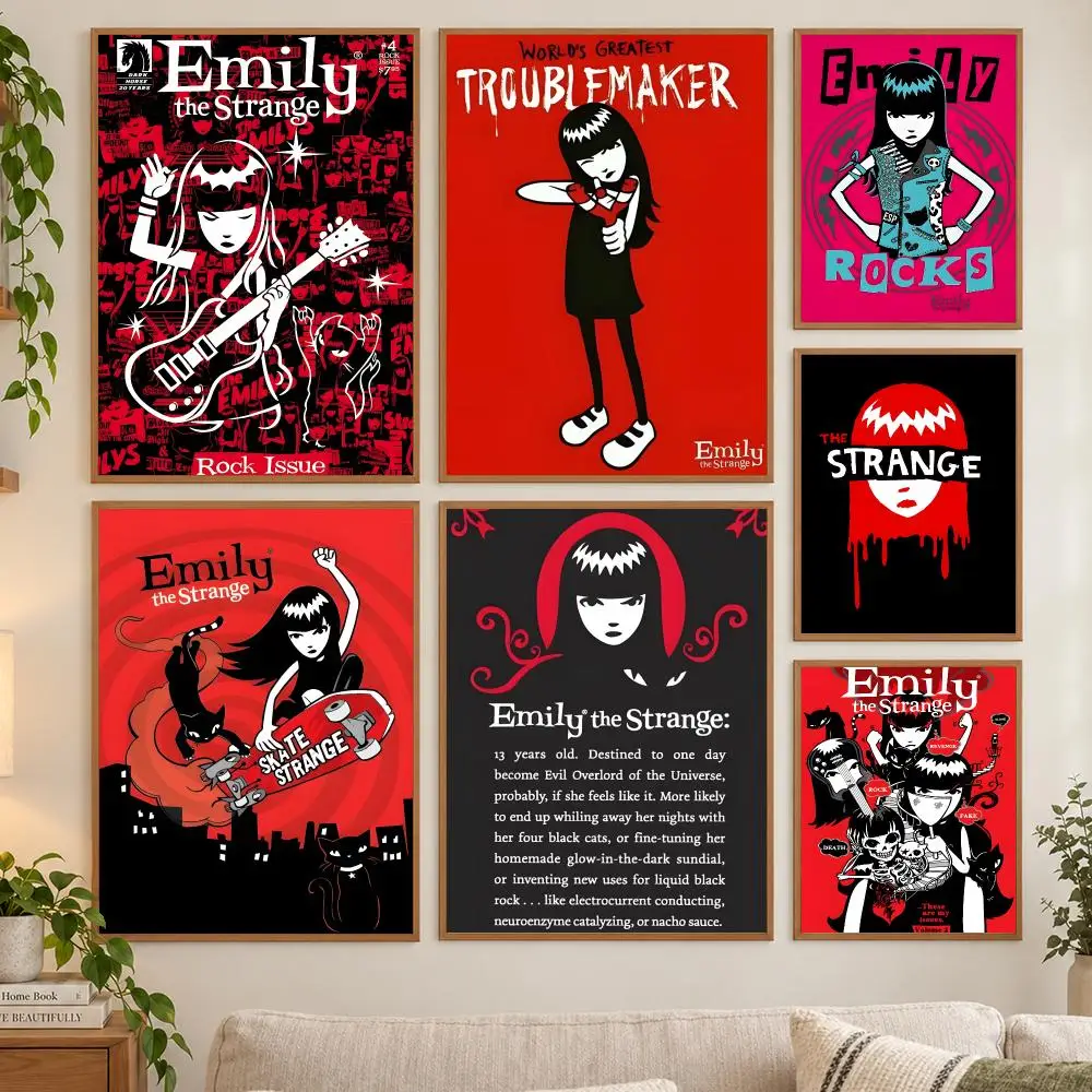 E-Emily the Strange Poster HD art sticky wall waterproof home living room bedroom bar aesthetic decoration
