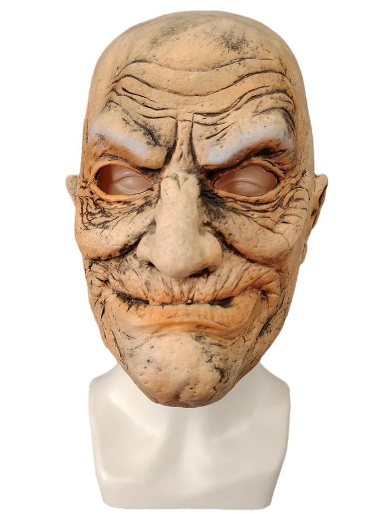 Puntelli per feste in maschera di Halloween Naso grande Maschera antirughe horror supersoft Copricapo per nonno vecchio Maschera in lattice realistico