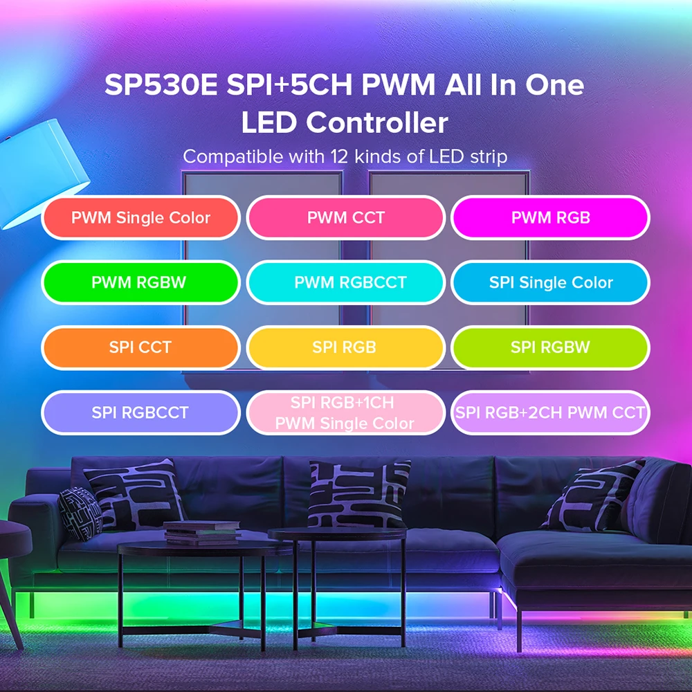 SP630E LED de contrôle RGBCCT RGBW RGB CCT couleur unique 12V 24V 5V télécommande Bluetooth SMD5050 2835 COB PWM contrôleur de bandes de pixels  39