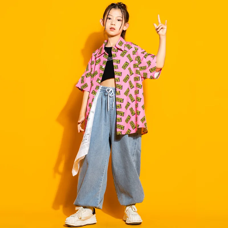 Trajes de Baile Hip Hop Infantil, Roupas Femininas, Roupas Meninos, Roupas de Dança de Rua, Roupas de Dança, Camisas Coletes, Jeans, Calças