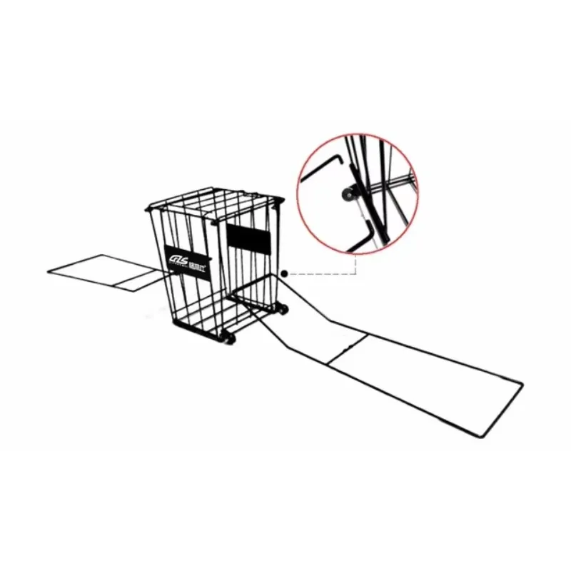 Other Tennis Products Portable Tennis Ball Hopper Basket Picker With Casters
