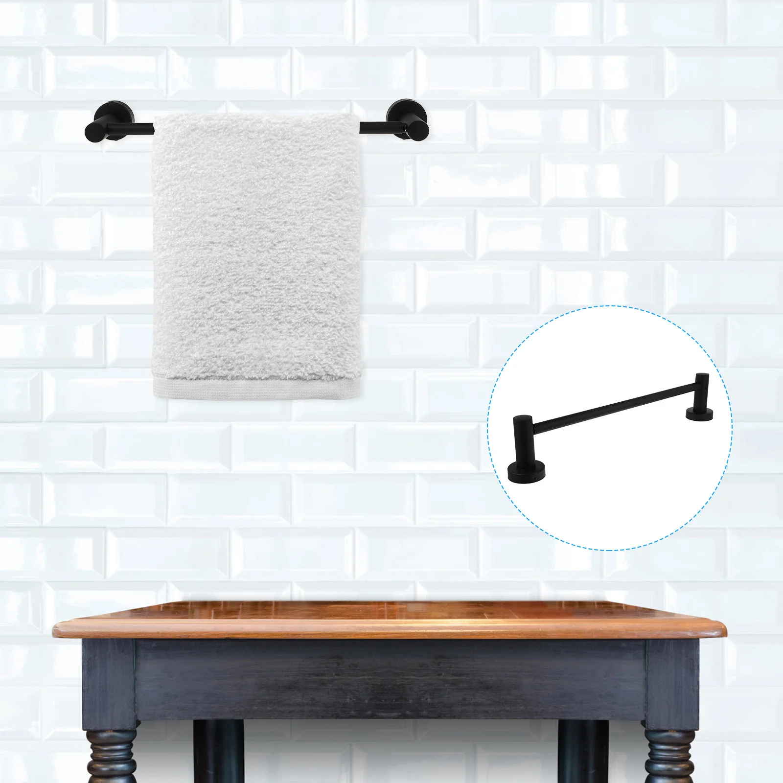 الفولاذ المقاوم للصدأ بار قابل للتعديل القطب واحد منشفة رف للحمام المطبخ الغسيل جدار جبل حامل منشفة اليد