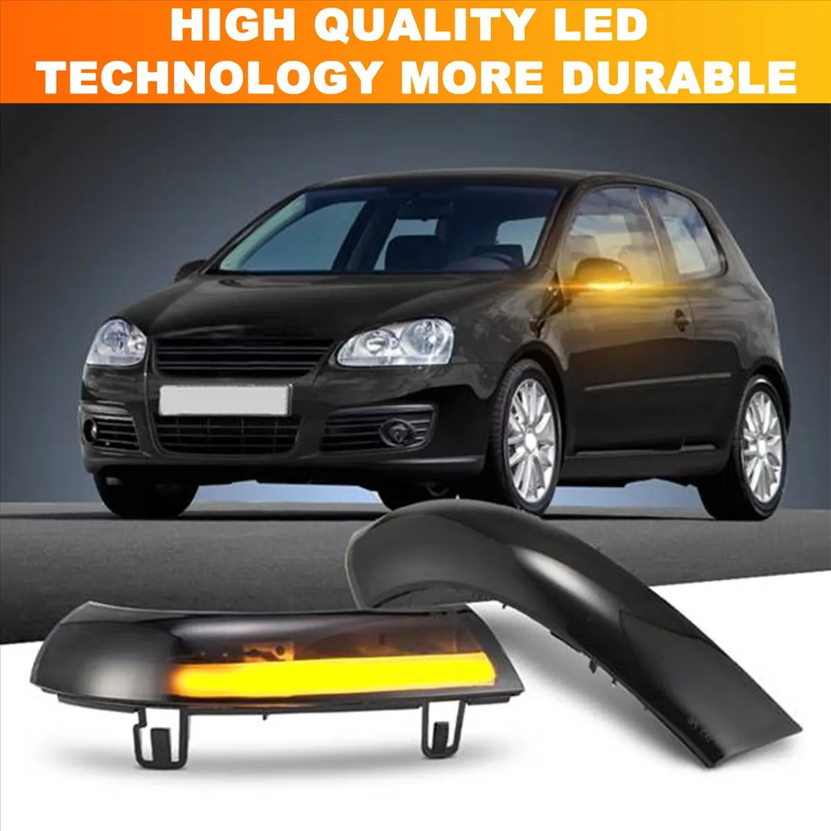 2Pcs for VW Golf 5 Jetta Mk5 LED Turn Signal Mirror Indicator Light Main in Car Light