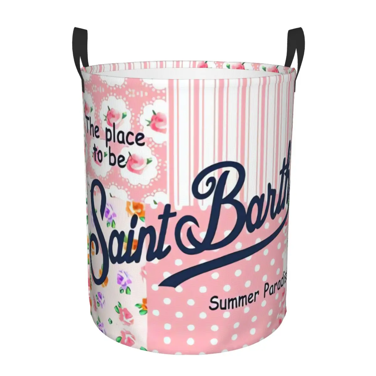 Bundle Device Laundry Basket S-Saint-B-Barth Fabric Laundry Moving Folding Dirty Laundry Basket Cartoon