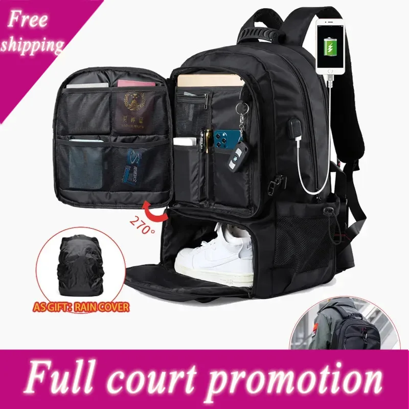 Oxford Business Backpack For Men's Traveling Bag With Shoe Compartment USB Chargeing 17.3 inch Notebook Laptop Bags Rucksack