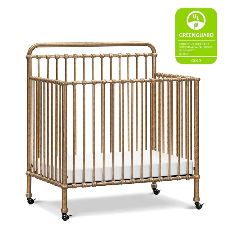 Winston 4-in-1 Convertible Metal Crib in Vintage Gold, Greenguard Gold Certified ‎40.25