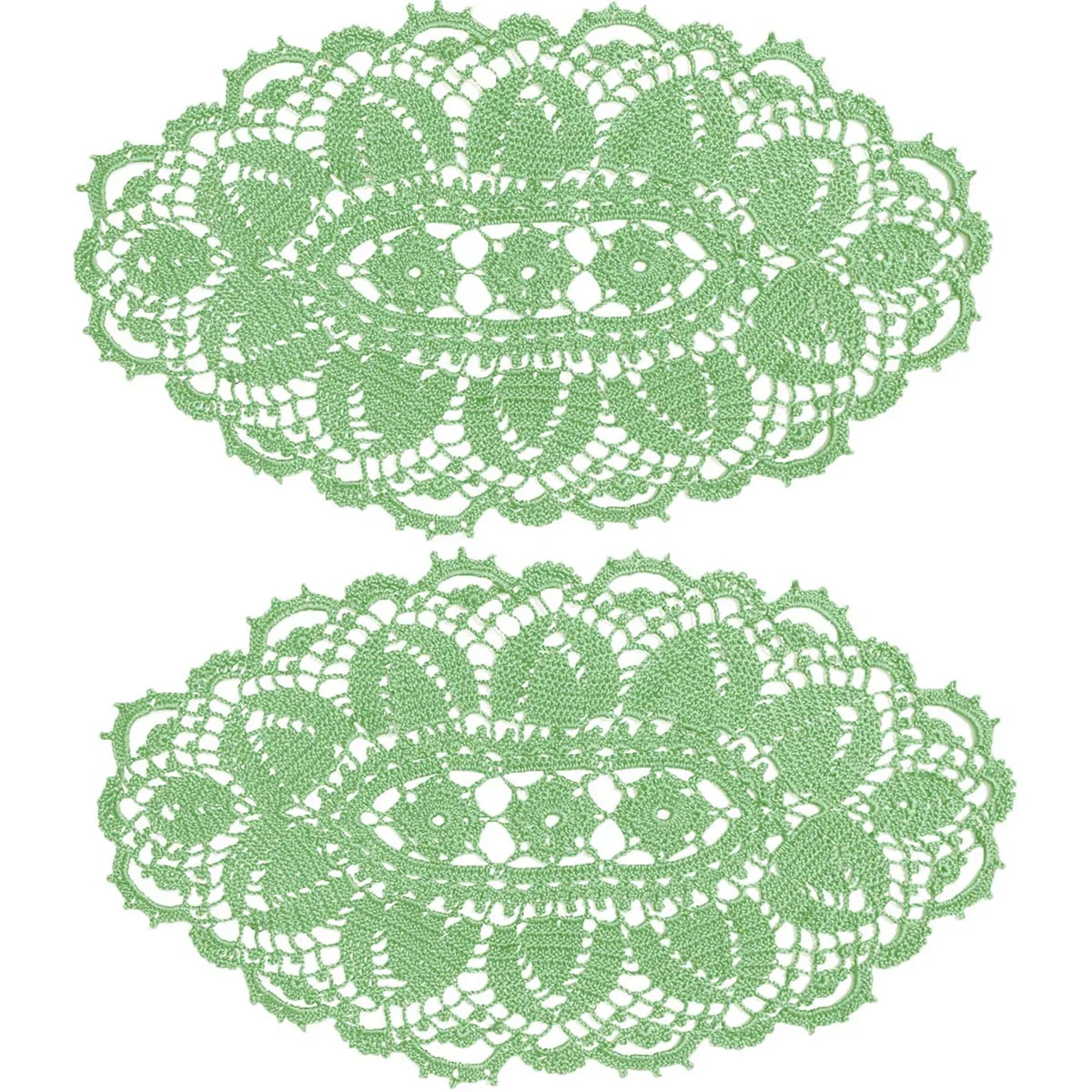 BomHCS  Tulip Flower Lace Placemats Handmade Crochet Doily Table Mat for Kitchen Tablecloth2pcs