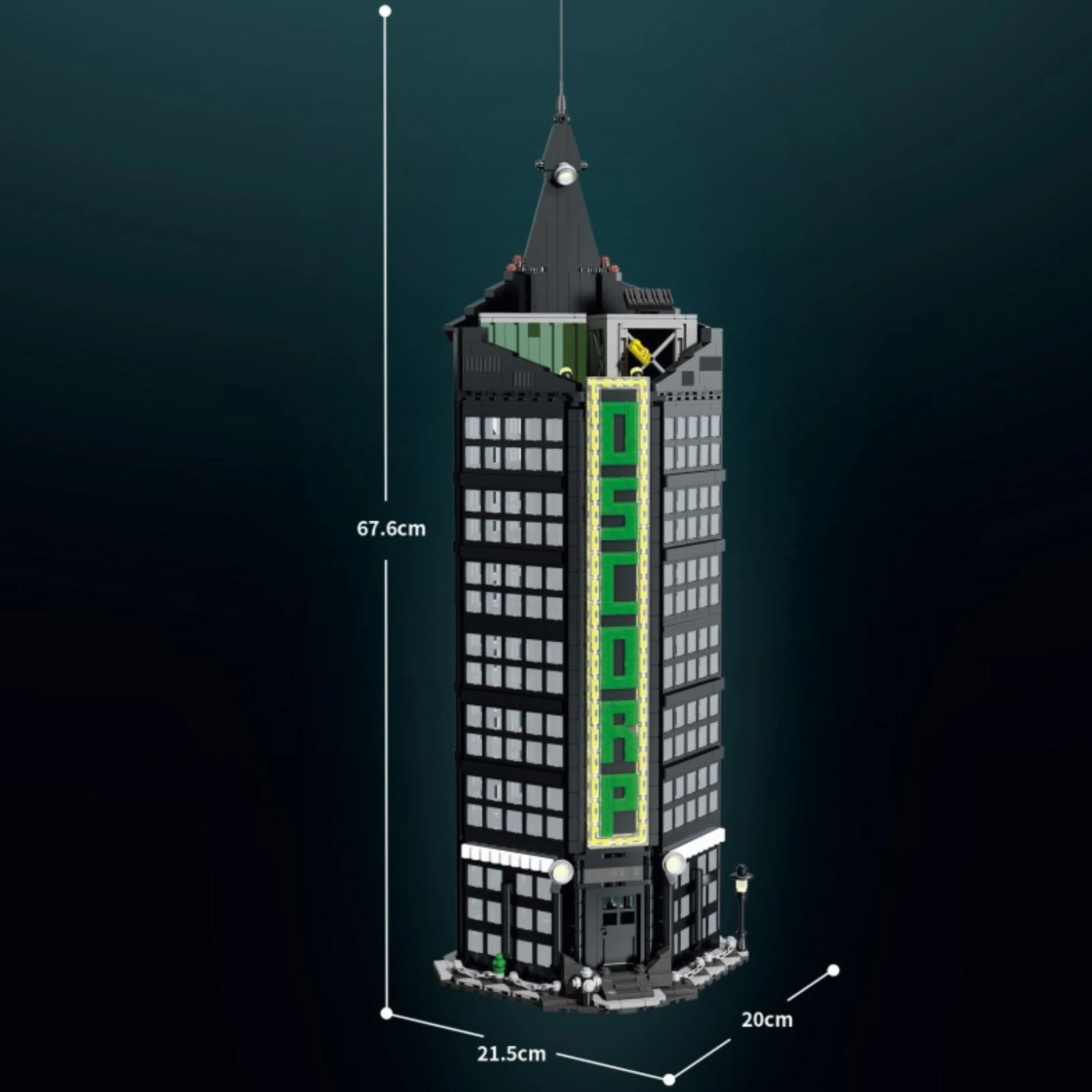 MOC 80033 2539 قطعة مجموعة مكعبات البناء السوداء مع إضاءة LED لعبة البناء سطح المكتب الديكور هدية للطفل الكبار هدية عيد الميلاد