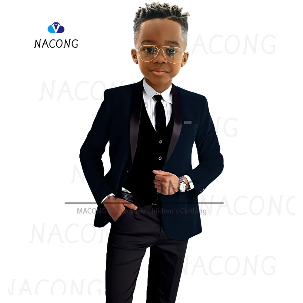 

Boys Suit Slim Fit Custom Tuxedo 3 Piece Wedding Celebration Suit