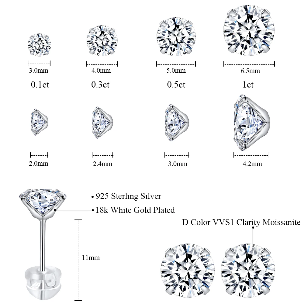 Thumbnail 2 - #71 Latest Moissanite Stud Earrings Offers