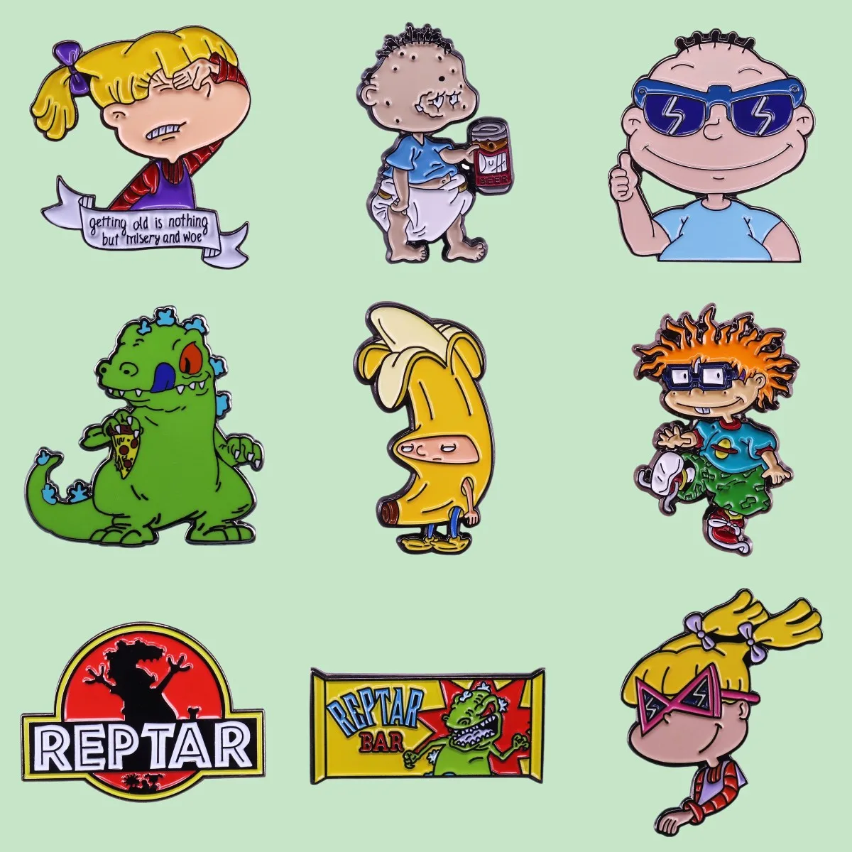 Superior Quality Lapel Pins Backpack Jeans Fun Angelica Pickles Chuckie Enamel Brooch Dinosaur Jewelry Gift for Friend Wholesale