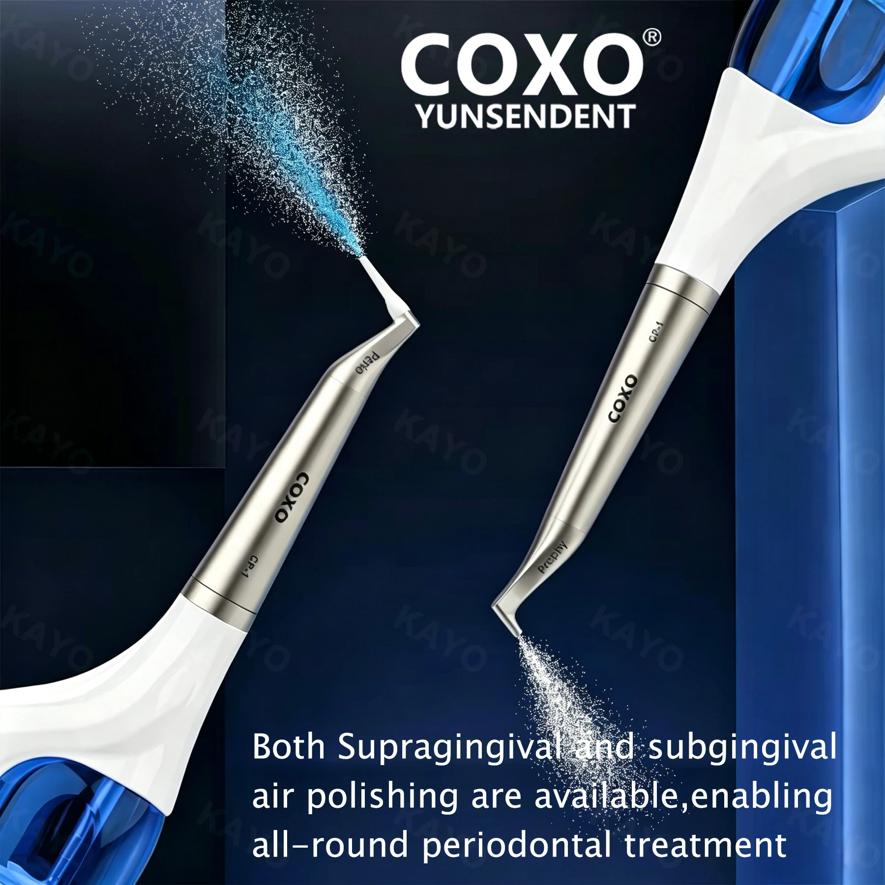 COXO Dental  Air Polisher Prophy Supragingival Subgingival Flow Teeth Cleaning 4Holes CP-1 KV QD Type Polishing Tools