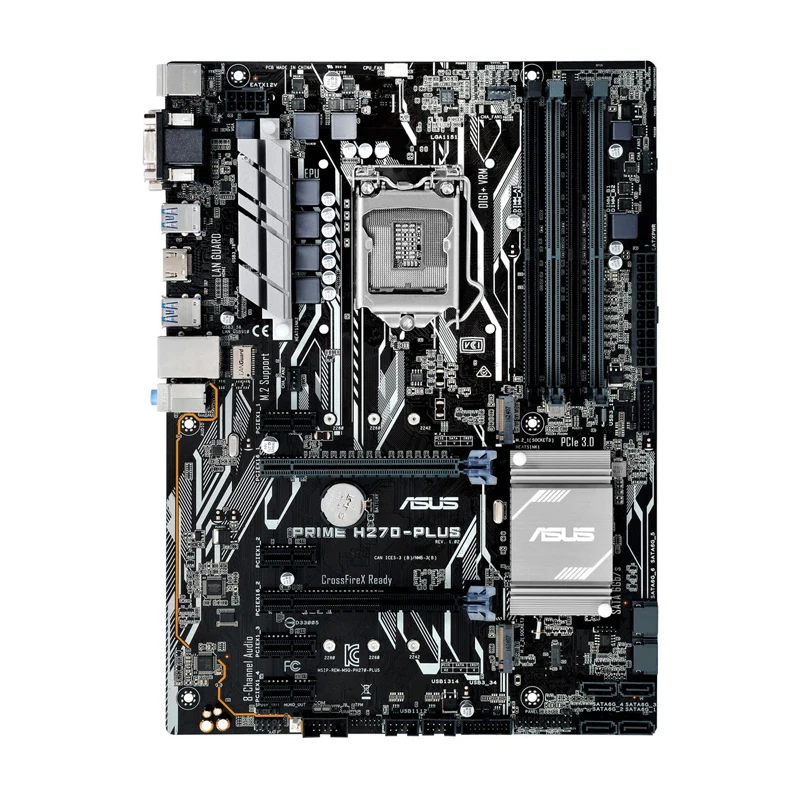 Imagem -02 - Placa-mãe Usada Placa-mãe Asus Prime H270-plus Chipconjunto H270 Soquete Lga1151 para Cpu Core de 6a 7a Geração Fator de Forma Atx 4xddr4