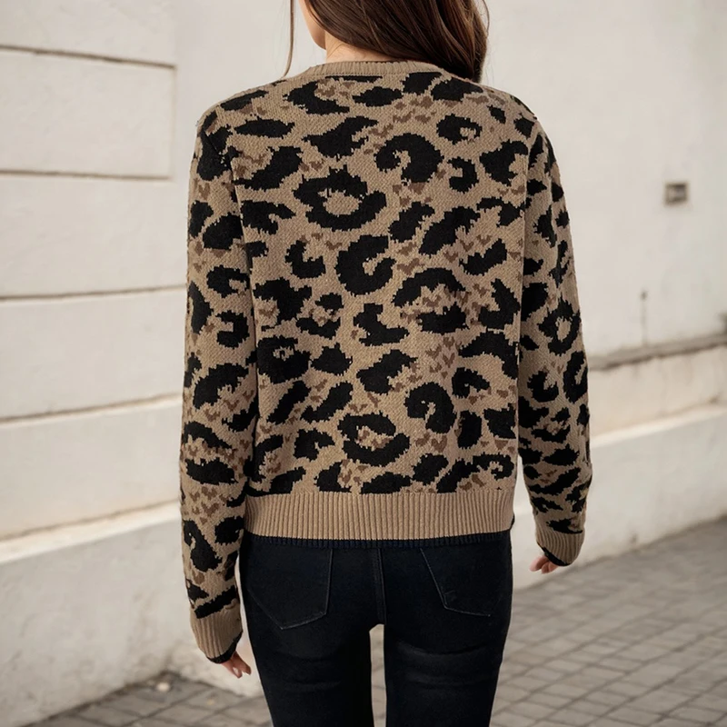 New Women's Knit Cardigan Sweater Retro Printed Hollow Out Patchwork Bow Lace-Up Knitwear Cardigan Slim Crew Neck Short Coats image 3