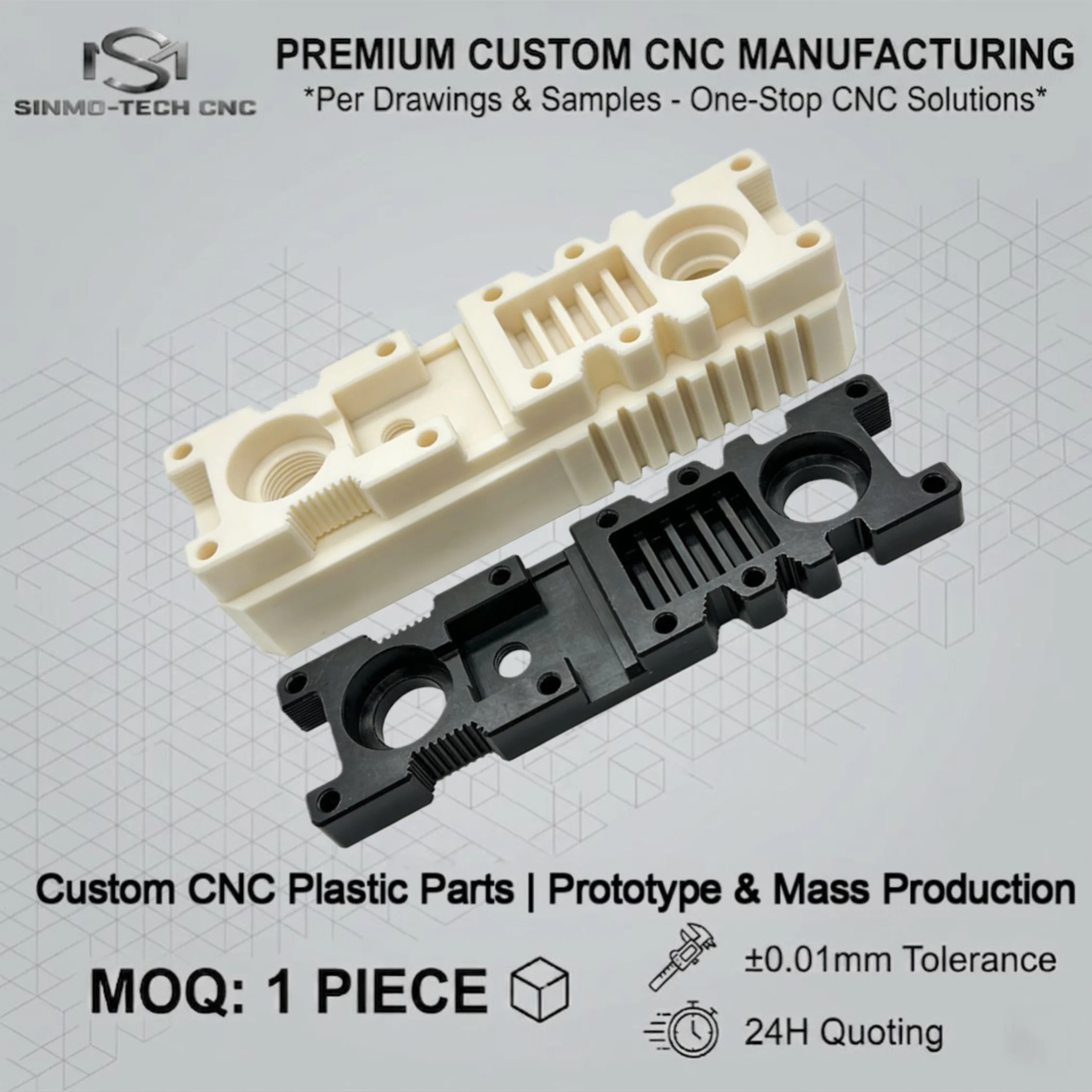 Custom CNC Machining PTFE Parts Chemical Resistant Engineering Plastic CNC Milling Turning OEM Service From Drawings