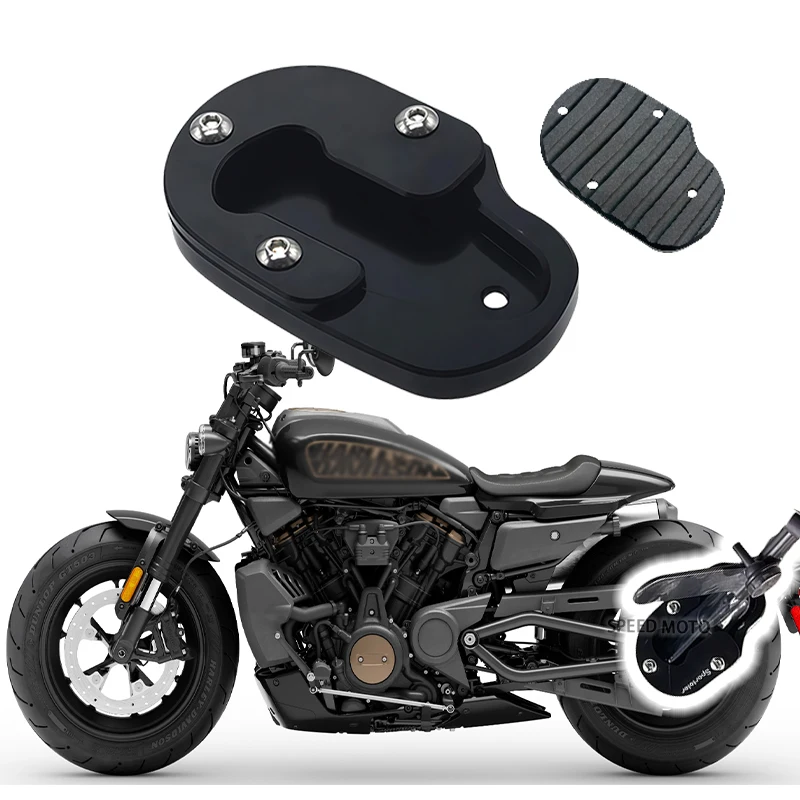 Motorcycle Kickstand Extender Pad Side Stand Foot Enlarger Plate For Sportster S RH1250 1250S 2021-2023 Heightened Extension Kit