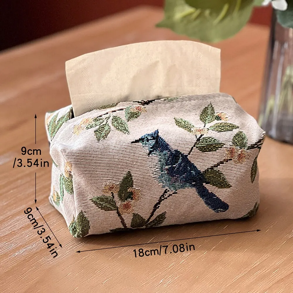 Paper Drawing Bag Tissue Box European Retro StyleTissue Case Tissue Cover Fabric Drawing Box Living Room Paper Household Desktop