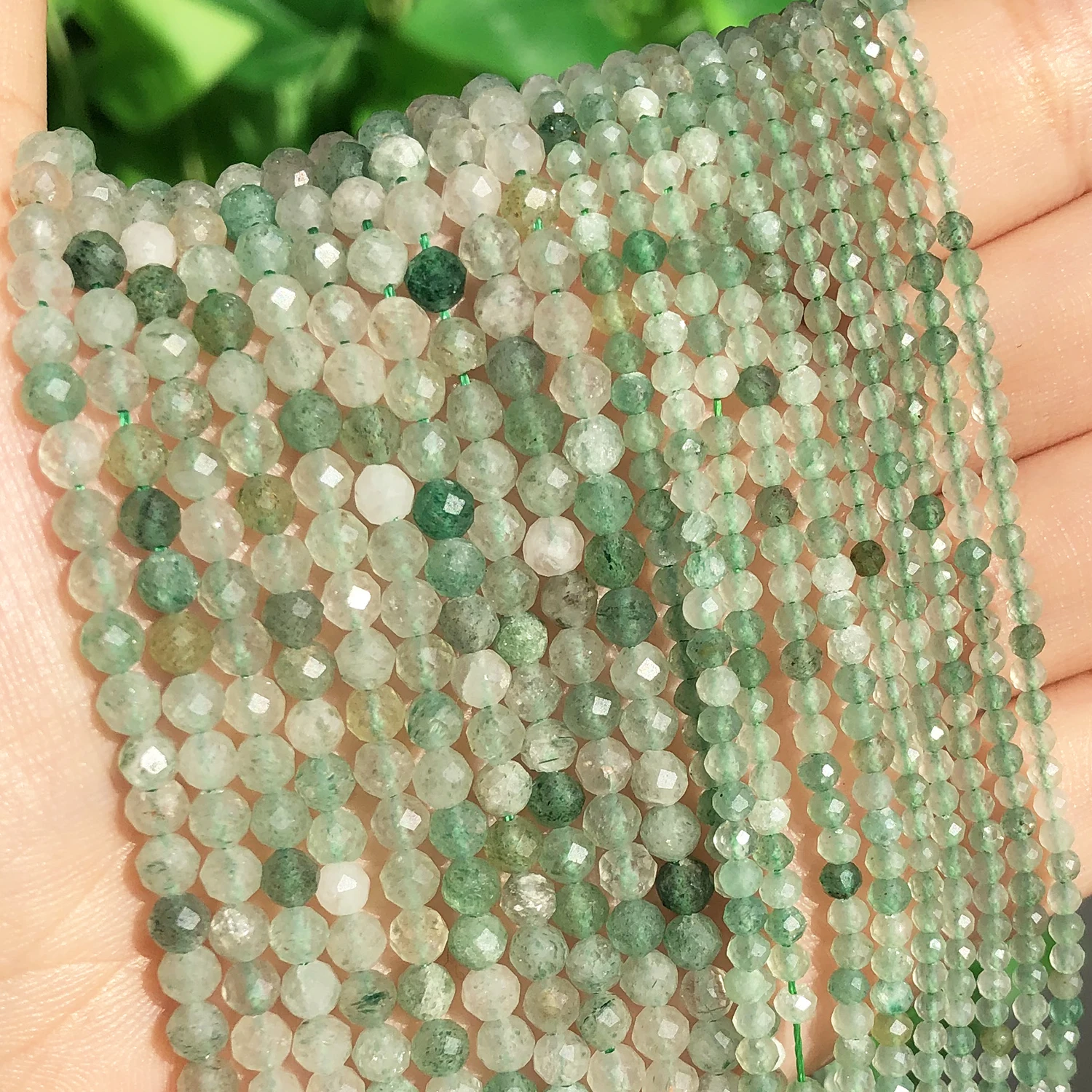 Natuursteen Facet Kleine 2 3 4 mm Taille Kralen Groen Zaad Crustal Quartz Jades Spacer Kralen voor Sieraden Maken DIY Armband