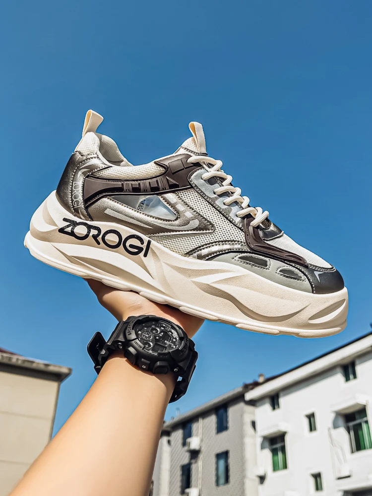 

Men's summer sports shoes; Low cut thick soled dad hollowed out mesh basket sandals men's shoes