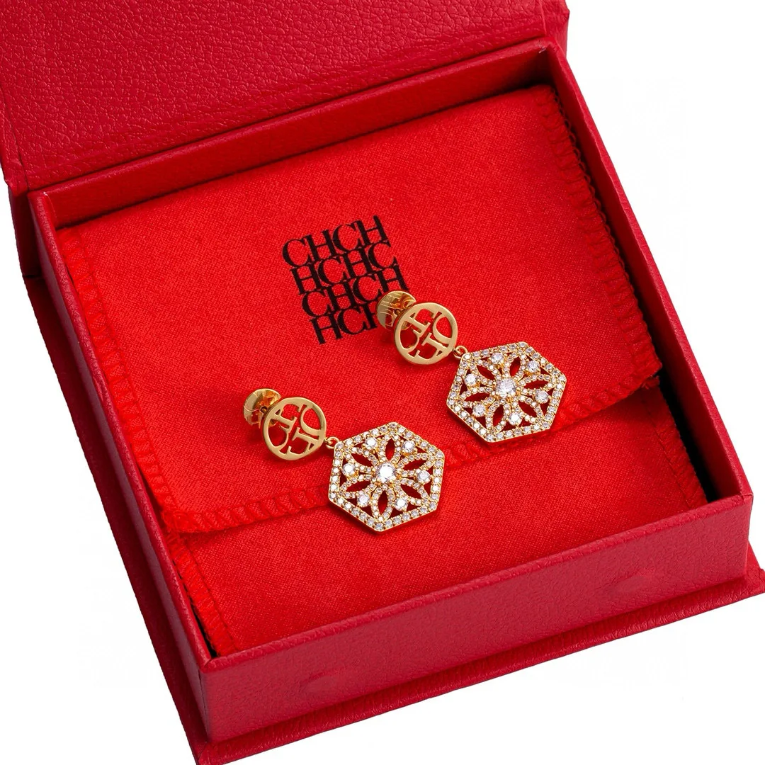 CHHC 2026 خمر الجوف التدريجي إلكتروني وأقراط للنساء ، كامل زركونيا ريترو أنيقة الأذن مجوهرات هيبوالرجينيك موضة هدية #4