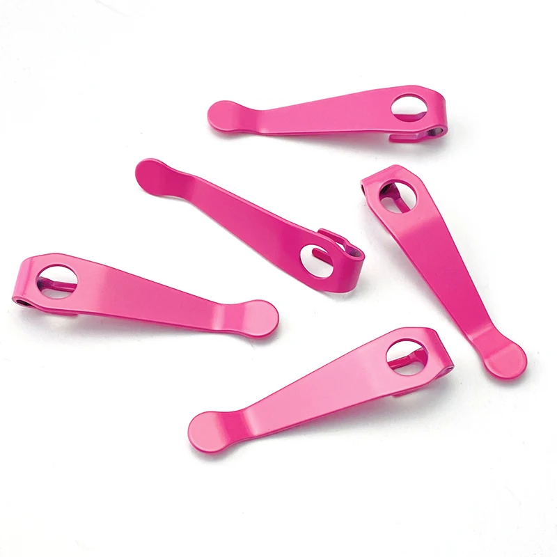 1piece Pink Color Titanium Pocket Knife Clip Waist Clip for Para 3 Folding Knife Lightweight Pocket Back Clips