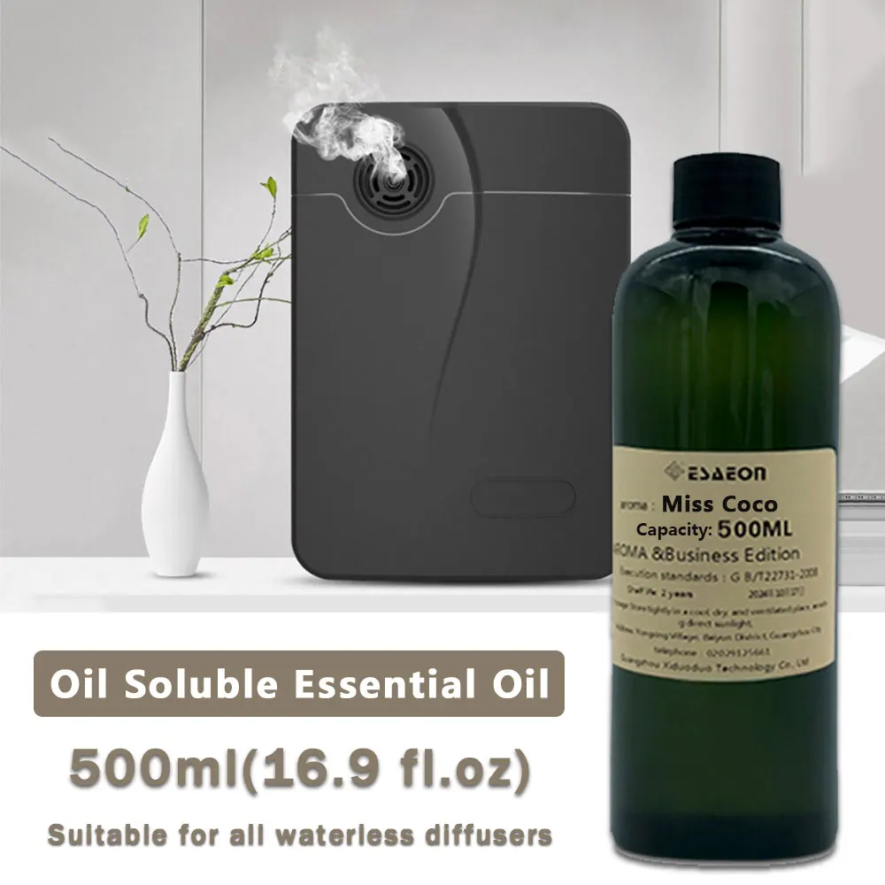 

ESAEON 500ml(16.9 fl.oz) Miss Coco/All Season Zen Tea/Wild Bluebell Essential Oils, For All Waterless Diffusers, Aroma Machine