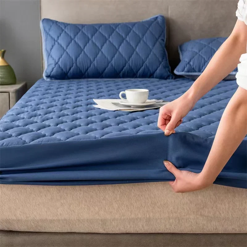 Soft and comfortable bed cover  extra large size  without pillowcase  Solid color waterproof and mite proof mattress cover
