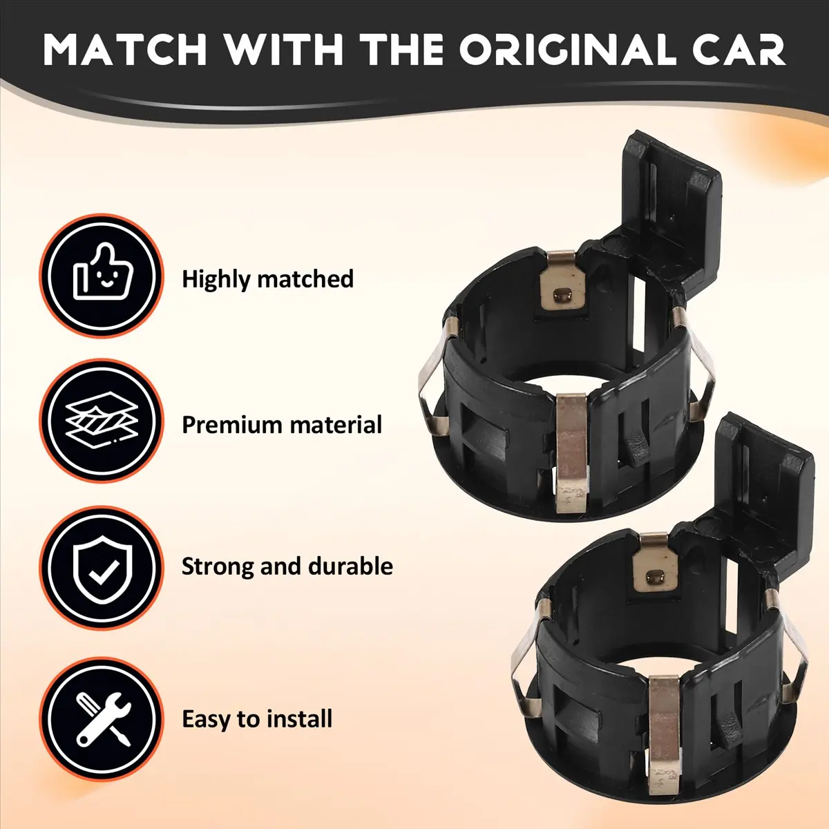 #01W For Toyota Rear Bumper Sensor Retainer 89348-33030 89348-33030-C0,Rear Bumper Parking Sensor Retainer,(Black)