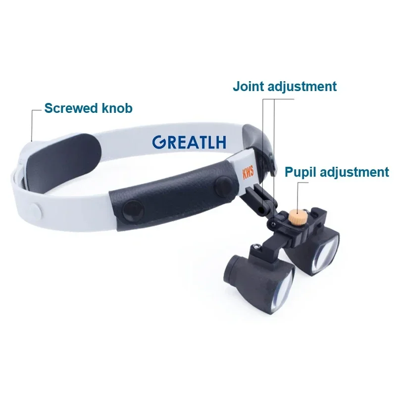 GREATLH Dental Oblate Lupa Ampliação Binocular Lupa Médica de Laboratório Dental