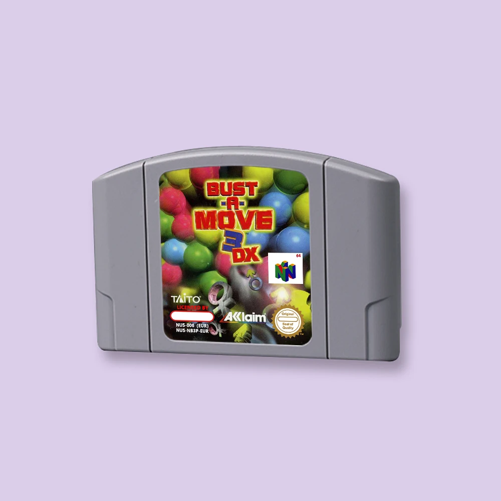 

for Bust-A-Move 3 DX 64bit game card for EUR PAL version N64 video game console English language
