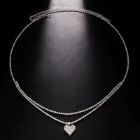 Luxury Rhinestone Double Chain Water Drop Waist Chains Body Jewelry for Women Crystal Body Belly Chain Body Decoration Accessory 5
