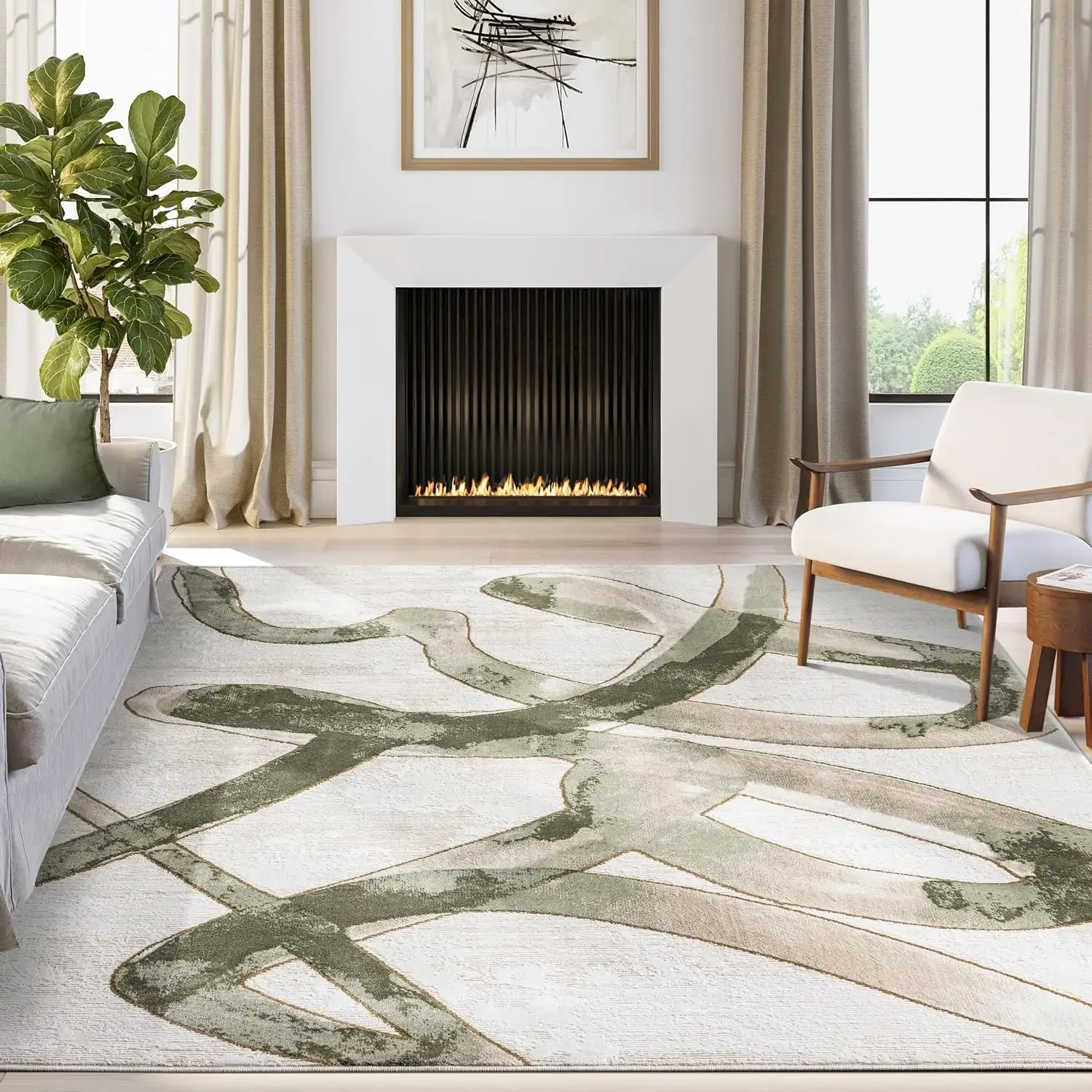 Abstract Graffiti Area Rug 5'3