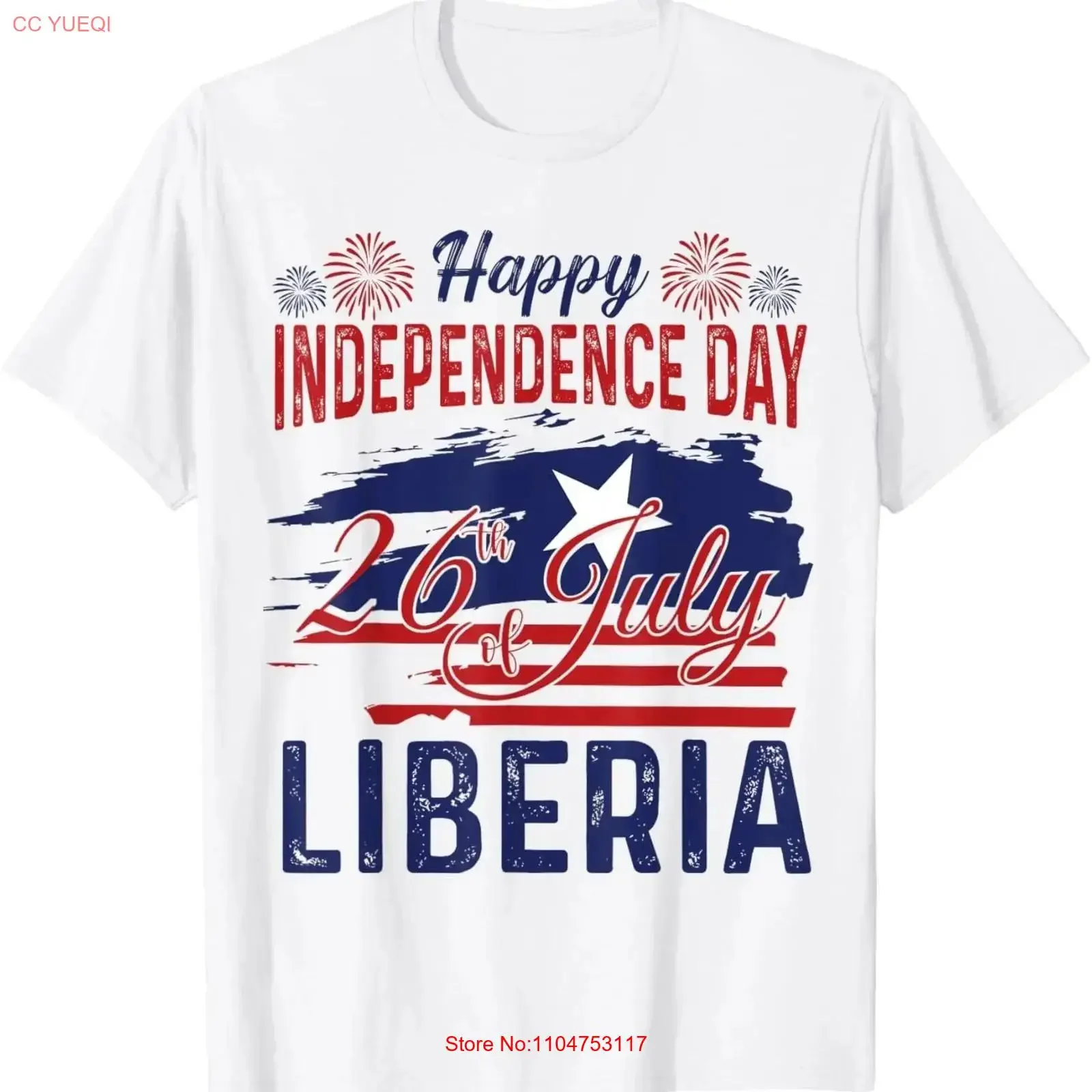Happy Liberia Independence Day T Shirt Liberian Flag Pride vintage Washed Slightly fashion graphic Versatile Stylish Unisex
